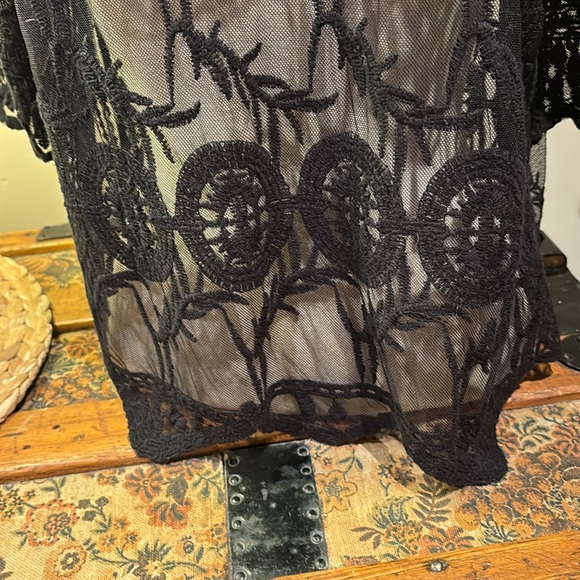 Black Lace Crop Top - Picture 3 of 4